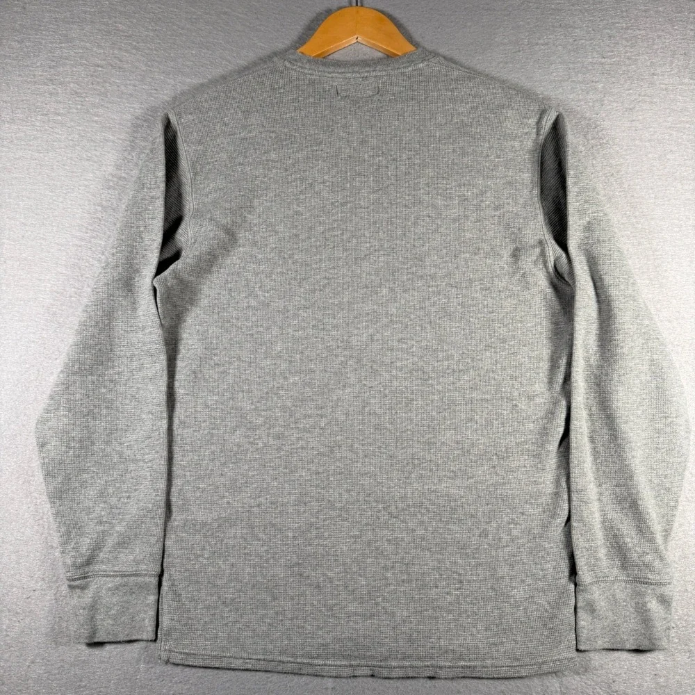 Polo Ralph Lauren Mens Gray Waffle Knit Thermal Long Sleeve Shirt Size Large